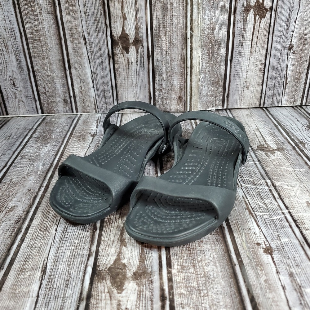Crocs Women's Cleo II Dual Strap Comfort Waterproof Sandals 10043 Black Size 8